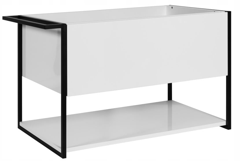 Lakierowana Szafka pod Umywalkę LOV 80 cm Biały Połysk Wisząca Szuflada 717135