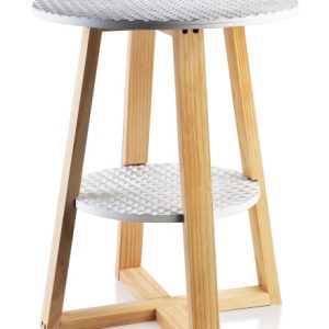 LAMMY Stolik 40xh50cm biało-złoty2 blaty 649235