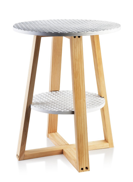 LAMMY Stolik 40xh50cm biało-złoty2 blaty 649235