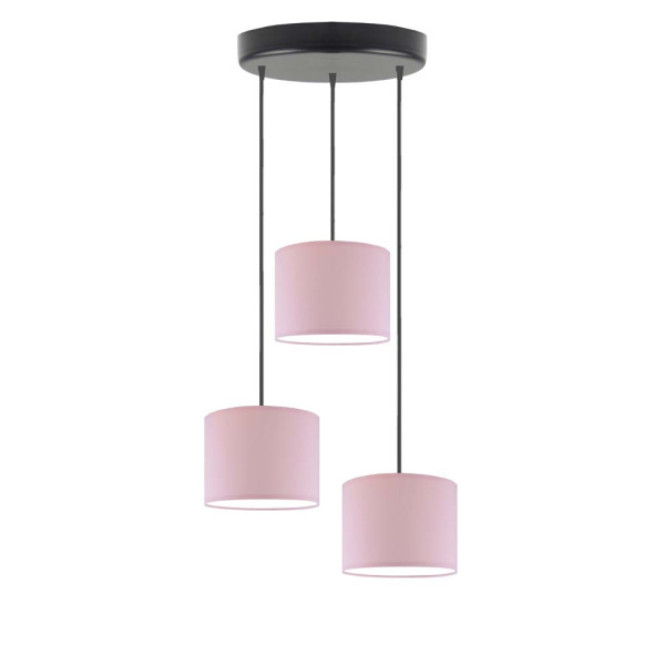 Lampa 3-punktowa PUEBLO loft Czarny/ Jasny Różowy 961081