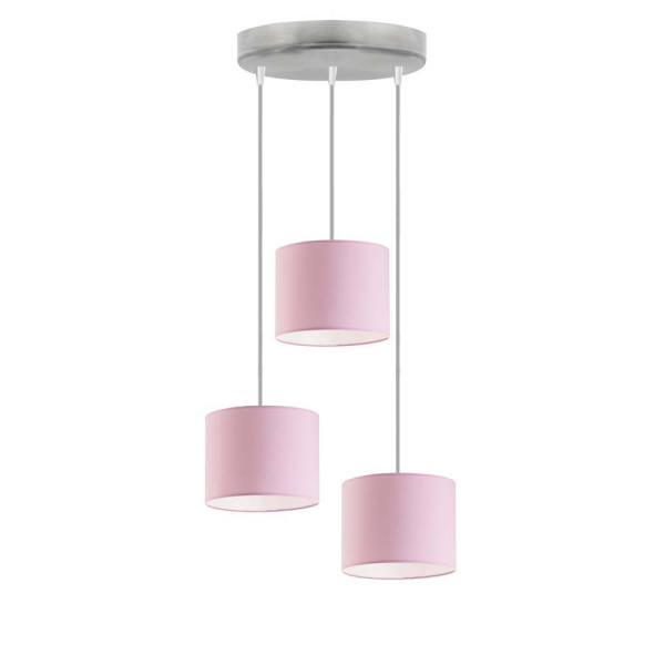 Lampa 3-punktowa PUEBLO loft Srebrny/ Jasny Różowy 961089
