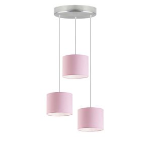 Lampa 3-punktowa PUEBLO loft Stal szczotkowana/ Jasny Różowy 961118 Lampa 3-punktowa PUEBLO loft Stal szczotkowana/ Jasny Różowy 961118