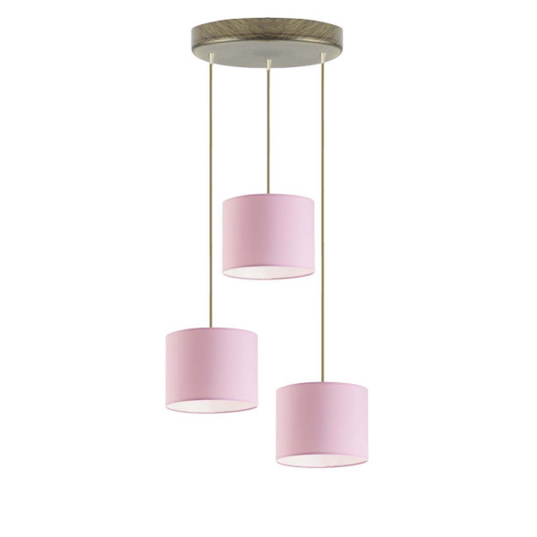 Lampa 3-punktowa PUEBLO loft Stare złoto/ Jasny Różowy 949377