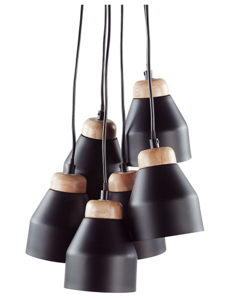 Lampa 6-punktowa wisząca sufitowa czarna 60763