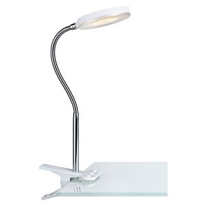 Lampa biurkowa klips Flex metalowa biała 54832