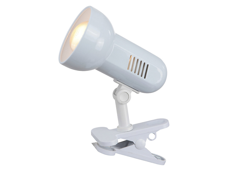Lampa biurkowa klips metalowa biała 26980