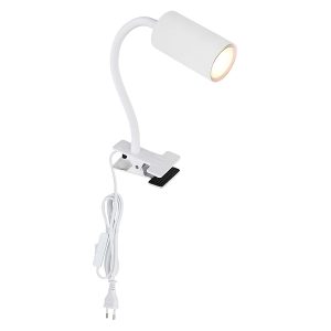 Lampa biurkowa klips Robby metalowa biała 54827