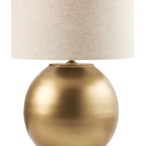 Lampa biurkowa metal klosz materiałowy mosiężna 712313 Lampa biurkowa metal klosz materiałowy mosiężna 712313