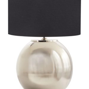 Lampa biurkowa metal klosz materiałowy srebrna 712139 Lampa biurkowa metal klosz materiałowy srebrna 712139
