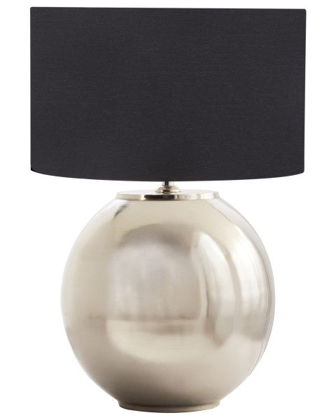 Lampa biurkowa metal klosz materiałowy srebrna 712139