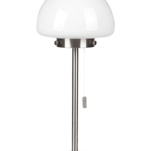 Lampa biurkowa minimalistyczna szklana srebrna 60921 Lampa biurkowa minimalistyczna szklana srebrna 60921