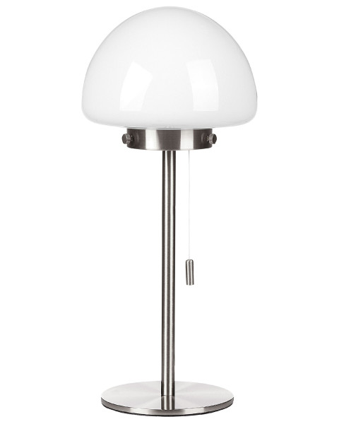 Lampa biurkowa minimalistyczna szklana srebrna 60921