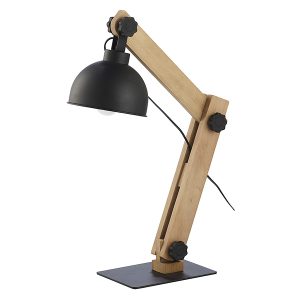 Lampa biurkowa Oslo drewniana brązowo-czarna 32368 Lampa biurkowa Oslo drewniana brązowo-czarna 32368