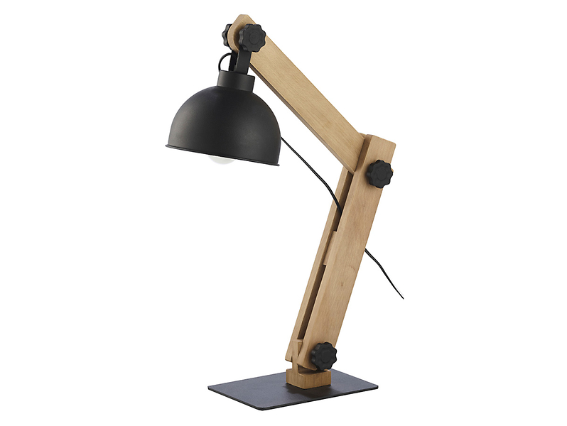 Lampa biurkowa Oslo drewniana brązowo-czarna 32368