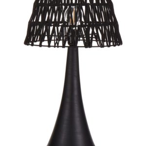 Lampa biurkowa pojedynczy klosz materiałowy czarna 305086 Lampa biurkowa pojedynczy klosz materiałowy czarna 305086