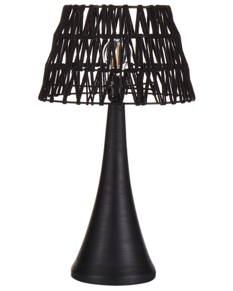 Lampa biurkowa pojedynczy klosz materiałowy czarna 305086
