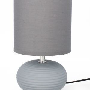 Lampa ceramiczna Livello 23cm szara lampka nocna z kablem abażur 893175 Lampa ceramiczna Livello 23cm szara lampka nocna z kablem abażur 893175