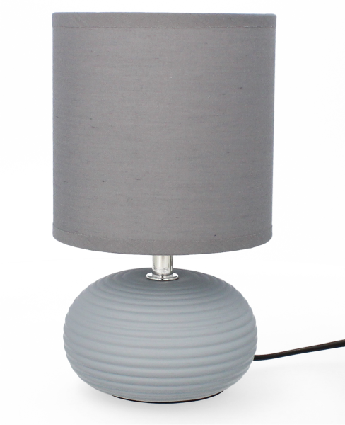 Lampa ceramiczna Livello 23cm szara lampka nocna z kablem abażur 893175