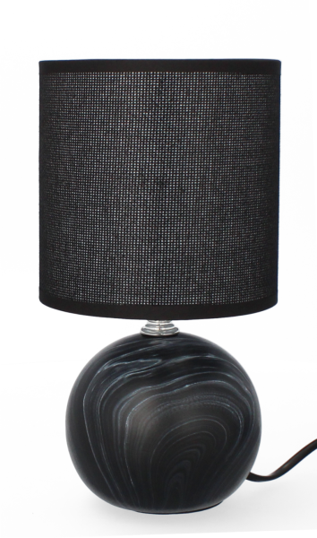 Lampa ceramiczna Livello 25 cm czarna loft lampka nocna z kablem abażur 893151