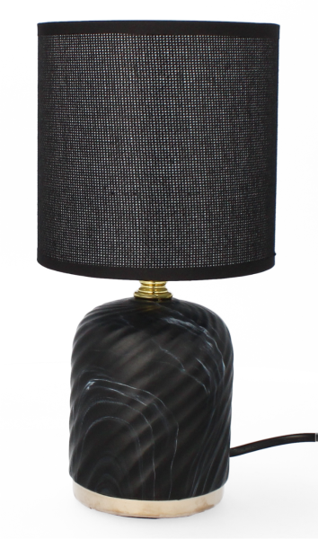 Lampa ceramiczna Livello 26,5 cm czarna lampka nocna z kablem abażur 893170