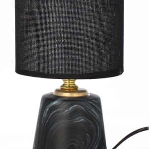 Lampa ceramiczna Livello 26,5 cm czarna lampka nocna z kablem abażur 893172 Lampa ceramiczna Livello 26,5 cm czarna lampka nocna z kablem abażur 893172
