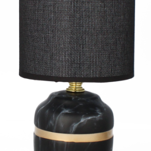 Lampa ceramiczna Livello 26,5 cm czarna lampka nocna z kablem abażur 893156 Lampa ceramiczna Livello 26,5 cm czarna lampka nocna z kablem abażur 893156