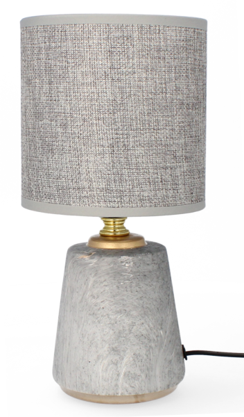 Lampa ceramiczna Livello 26,5 cm szara lampka nocna z kablem abażur 893154