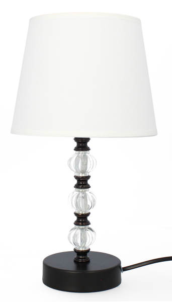 Lampa ceramiczna Livello 34cm czarno biała lampka nocna kabel abażur 893169
