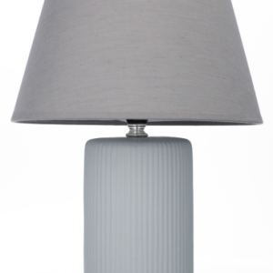 Lampa ceramiczna Livello 38cm szaro srebrna lampka nocna z kablem abażur 893167 Lampa ceramiczna Livello 38cm szaro srebrna lampka nocna z kablem abażur 893167