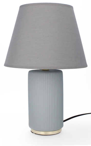 Lampa ceramiczna Livello 38cm szaro złota lampka nocna z kablem abażur 893174