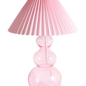 Lampa dekoracyjna styl nowoczesny szklana podstawa abażur z tkaniny 816048 Lampa dekoracyjna styl nowoczesny szklana podstawa abażur z tkaniny 816048