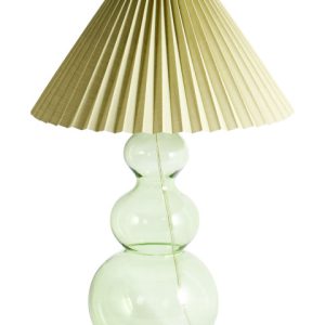 Lampa dekoracyjna styl nowoczesny szklana podstawa abażur z tkaniny 816028 Lampa dekoracyjna styl nowoczesny szklana podstawa abażur z tkaniny 816028