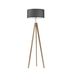 Lampa drewniana abażur Dąb/ Grafitowy 1003333 Lampa drewniana abażur Dąb/ Grafitowy 1003333
