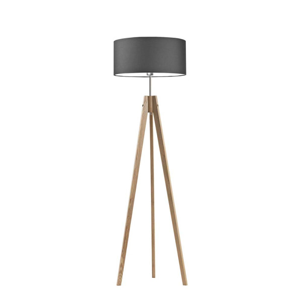 Lampa drewniana abażur Dąb/ Grafitowy 1003333