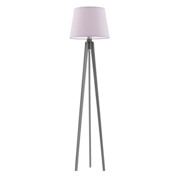 Lampa drewniana podłogowa CURACAO Popielaty/ Jasny Fioletowy 922364