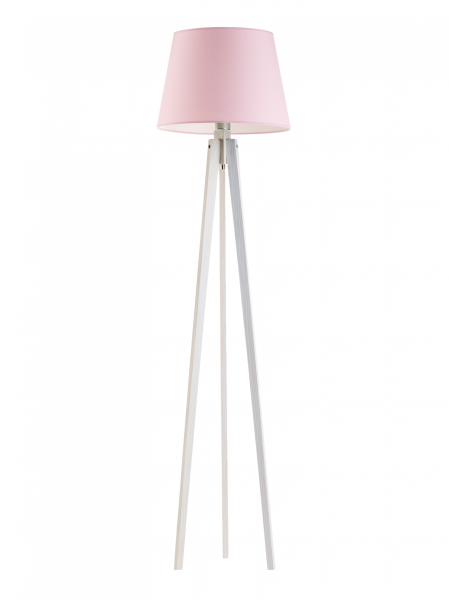 Lampa drewniana stojąca CURACAO Biały/ Jasny Różowy 922322