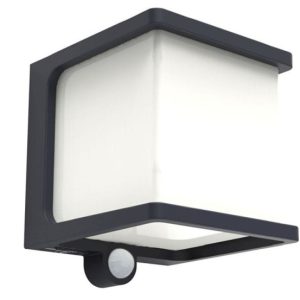 Lampa elewacyjna kinkiet solarny z czujnikiem ruchu antracyt Lutec 915562 Lampa elewacyjna kinkiet solarny z czujnikiem ruchu antracyt Lutec 915562