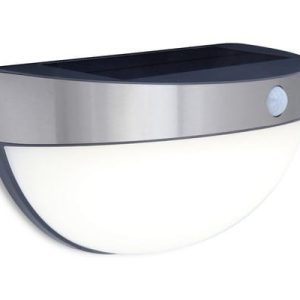 Lampa elewacyjna kinkiet solarny z czujnikiem ruchu srebrny Lutec 1017164 Lampa elewacyjna kinkiet solarny z czujnikiem ruchu srebrny Lutec 1017164