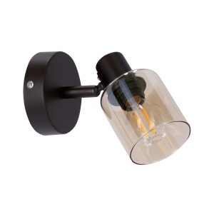 Lampa kinkiet AGRA brunatny 1x40w e14 klosz bursztynowy 795354 Lampa kinkiet AGRA brunatny 1x40w e14 klosz bursztynowy 795354