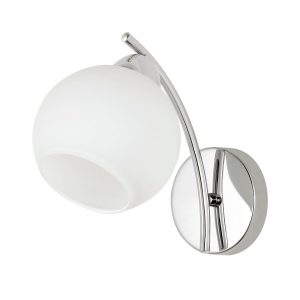 Lampa kinkiet AMOS chromowy 1x40w e27 klosz biały 794829 Lampa kinkiet AMOS chromowy 1x40w e27 klosz biały 794829