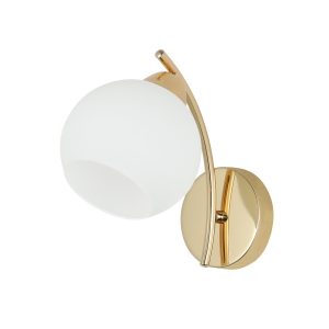 Lampa kinkiet AMOS złoty 1x40w e27 klosz biały 795774 Lampa kinkiet AMOS złoty 1x40w e27 klosz biały 795774