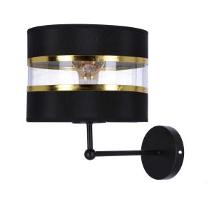 Lampa kinkiet ANDY czarny 1x40w e27 abażur czarny+złoty 230756 Lampa kinkiet ANDY czarny 1x40w e27 abażur czarny+złoty 230756