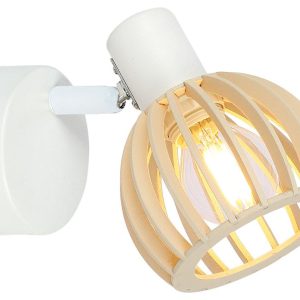 Lampa kinkiet ATARRI 1x25w e14 biały+drewno 230772 Lampa kinkiet ATARRI 1x25w e14 biały+drewno 230772