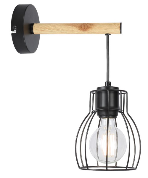 Lampa kinkiet BERNITA 1x60w e27czarny 794873