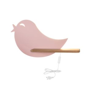 Lampa kinkiet BIRD 5w led 4000k iq kids z przewodem z wł. i wtyczką różowy 795538