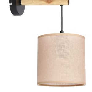 Lampa kinkiet COMBI czarny 1x60w e27 abażur beżowy 794907
