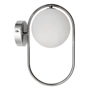 Lampa kinkiet CORDEL chromowy 1x28w g9 klosz biały 790747