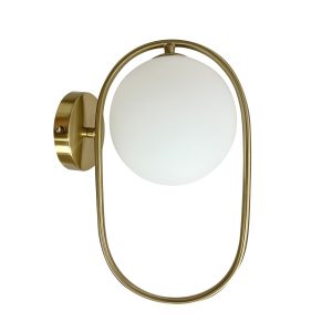 Lampa kinkiet CORDEL złoty szczotkowany 1x28w g9 klosz biały 790751