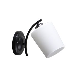 Lampa kinkiet ESNYR chromowy+czarny 1×40 e27 klosz biały 794888 Lampa kinkiet ESNYR chromowy+czarny 1×40 e27 klosz biały 794888