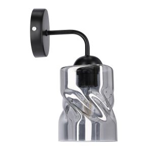 Lampa kinkiet FELIS czarny 1x60w e27 klosz dymiony 796422 Lampa kinkiet FELIS czarny 1x60w e27 klosz dymiony 796422